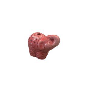 Elefante de Ceramica con perforacion Rojo 4.5cms Largo
