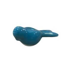 Pajarito de Ceramica con perforacion Turquesa 7cms largo