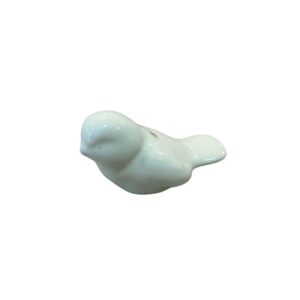 Pajarito de Ceramica con perforacion Crema 7cms largo