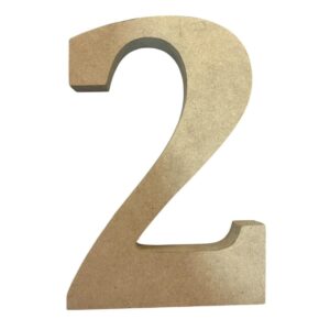 Numero 2 en MDF 2cms x 15 cms