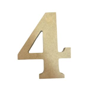 Numero 4 en MDF 2cms x 15 cms
