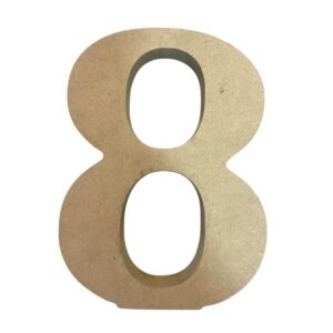 Numero 8 en MDF 2cms x 15 cms