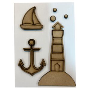 Set de figuras de MDF listas para decorar Faro