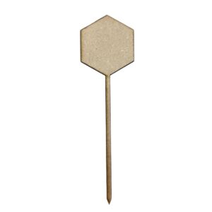 Cartel Tutor para plantas o decoraciones 15cms de alto Hexagono