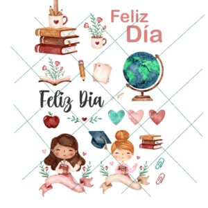 Transfer color - 20x25cms Feliz Dia Maestra