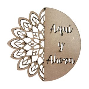 Medio Mandala Calado MDF 3mm 13 cms Calado Aqui y Ahora  para colgar borla