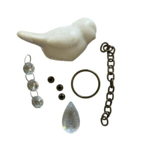 Kit de materiales para borlas Pajarito Resina grande con caireles