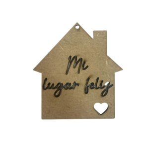 Casita de MDF para colgar 7cms de alto x 6.5cms