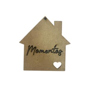 Casita de MDF para colgar 7cms de alto x 6.5cms