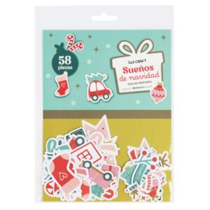 Set de 56 diferentes troqueles ilustrados y precortados para scrapbooking Ibi Craft Coleccion Sueños de Navidad