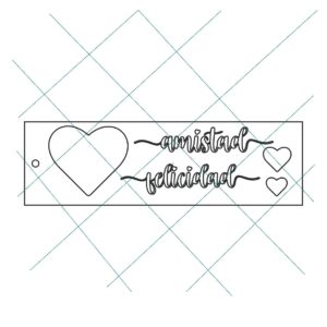 Stencil 6 x 20cms Multiarte 002 Corazon Amistad