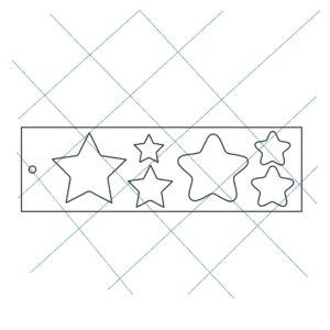 Stencil 6 x 20cms Multiarte 003 Estrellas