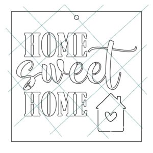 Stencil 15x15cms Multiarte 019 Home Sweet Home