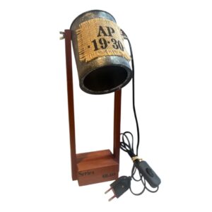 Lámpara completa decorada en Madera y porta lámpara