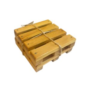 Set de dos Posa Vasos en madera 10x10cms