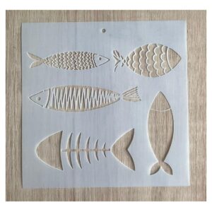 Stencil 20x20cms Multiarte 002 Peces