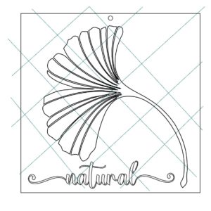 Stencil 20x20cms Multiarte 005 Ginkgo Biloba Natural