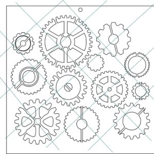 Stencil 20x20cms Multiarte 016 Industrial