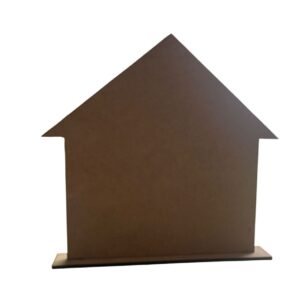 Casita de MDF coon base 20cms de alto x 20cms de ancho