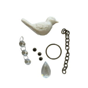 Kit de materiales para borlas Pajarito Resina mediano con  caireles