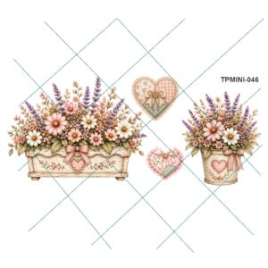 Transfer color - 10x20cms Multiarte Flores TPMINI-046