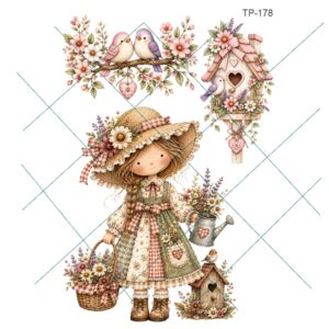 Transfer color - 20x25cms Multiarte Nena Flores TP-178