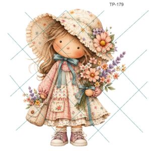 Transfer color - 20x25cms Multiarte Nena Flores TP-179