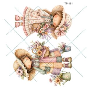 Transfer color - 20x25cms Multiarte Nena Flores TP-181