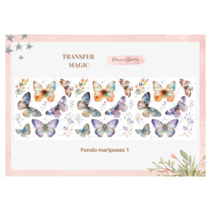 Lamina Transfer Magic UV 8cms x 25cms Fondo mariposas 1