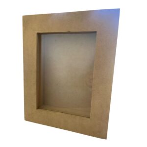 Marco de MDF con profundidad y vidrio 24,5cms x30,5cms 5cms profundidad