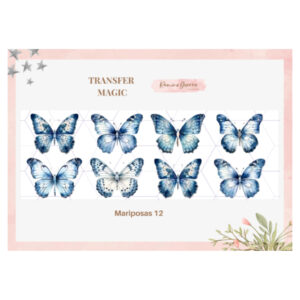 Lamina Transfer Magic UV 8cms x 25cms Mariposas 12