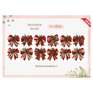 Lamina Transfer Magic UV 8cms x 25cms Moños navideños 1
