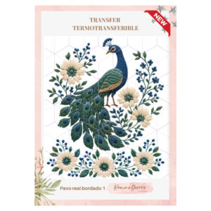 Transfer Color - 25cms x 29cms Pavo Real Bordado 1