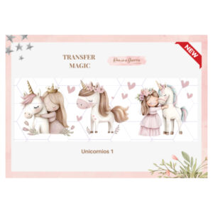 Lamina Transfer Magic UV 8cms x 25cms Unicornios 1