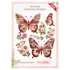 Transfer Color - 25cms x 29cms Mariposas Bordadas 1