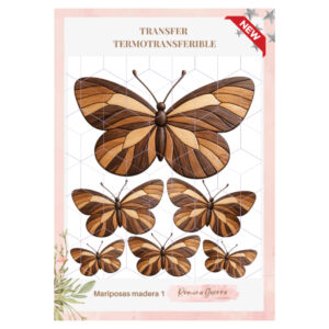 Transfer Color - 25cms x 29cms Mariposas Madera 1